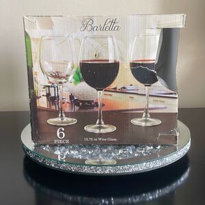 Barletta circleware wine glass cups 6 piece set 15.75 oz glasses new in box